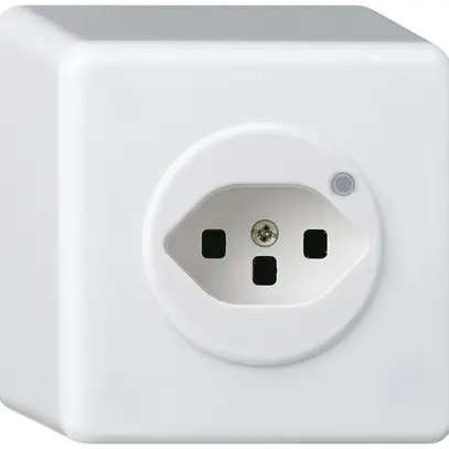 Prise AP Hager basico 1×type 23 illuminé Q blanc 