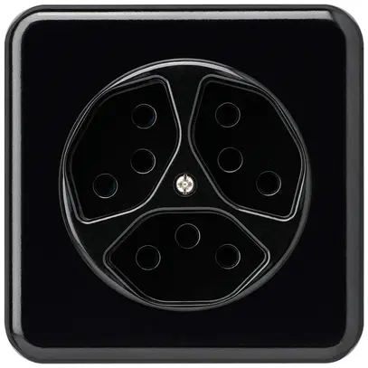 Presa INC basico 3×tipo 13 nero con protezione bambini 