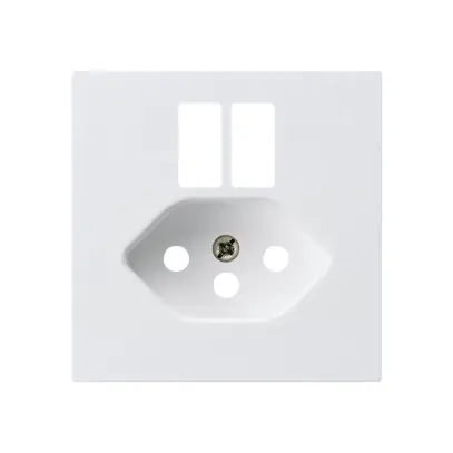 Plaque frontale kallysto pour prise 2×USB & T13 blanc 