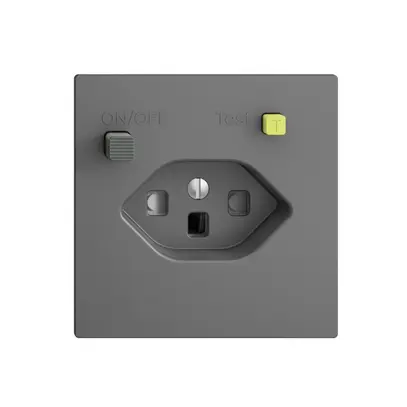 Presa INC EDIZIOdue T23 FI 30mA F, shutter grigio scuro 