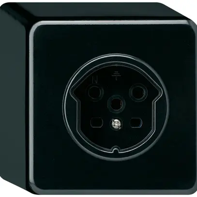 Presa AP basico T15 nero con morsetti a vite 