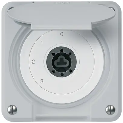 Interrupteur à clé ENC robusto IP55 avec clapet sans cylindre S5/1P gris 
