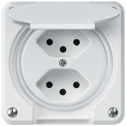 Prise ENC robusto 2×type 13 blanc 