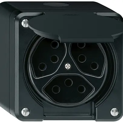 Presa AP robusto 3×tipo 13 nero 