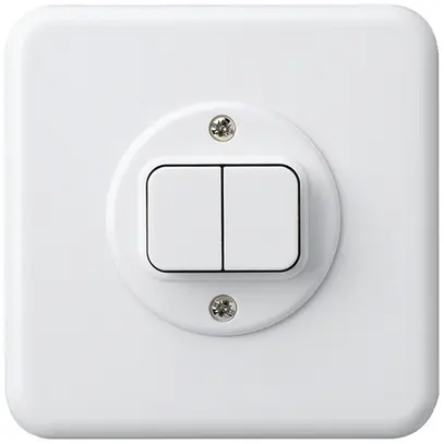 Kit front. INC basico 86×86 bianco per interr.c.bottone doppio 