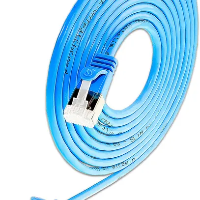 SLIM Câbles patch: 25cm, bleu, 50-Pack Cat.6A, U/FTP, LSOH, jack non sécable 