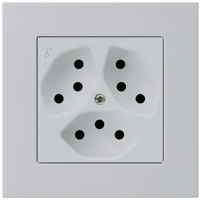 Presa INC kallysto.pro 3×T13/1 grigio chiaro con protezione bambini 