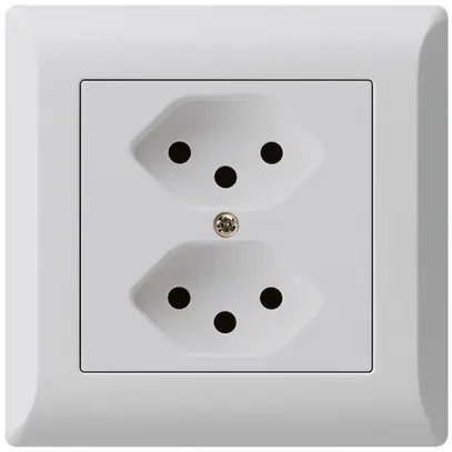 Prise ENC kallysto.line 2×T13 gris clair avec sécurité enfants 