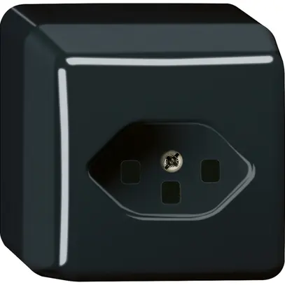 Prise AP basico 1×T23, noir 