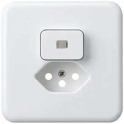 UP-Frontset basico 86×86mm weiss mit Linse und Kinderschutz f.S3/Typ 13 für BOMI 