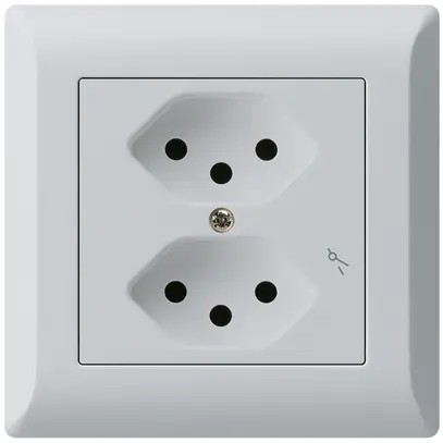 Prise ENC kallysto.line 2×T13/1 gris clair avec sécurité enfants 