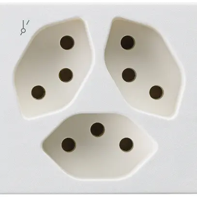 Presa FLF Hager 3×tipo 13 1×S D bianco 