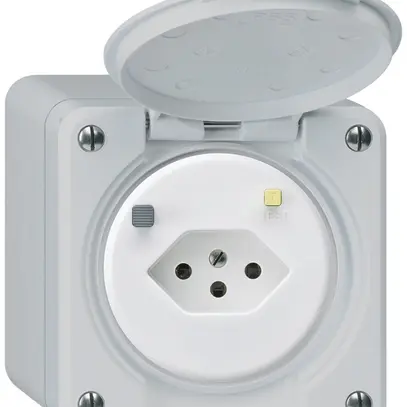 Presa FI AP robusto T13 30mA grigio chiaro 