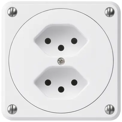 Prise ENC robusto 2×type 13 blanc sans clapet 