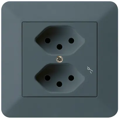Prise ENC kallysto.trend 2×T13/1 anthracite avec sécurité enfants 