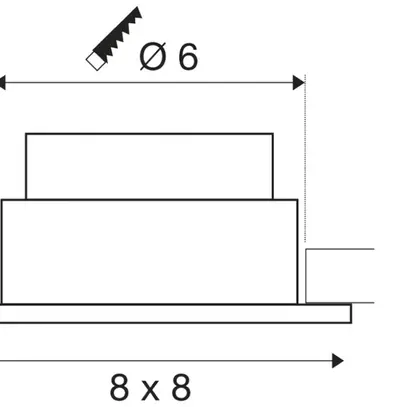 Plafoniera INS LED SLV PATTA-I SQUARE 7.3W 440lm 1800…3000K 60mmØINS nero 