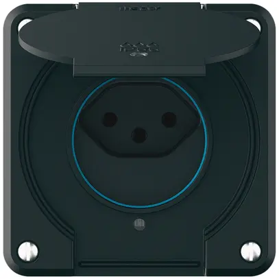 Presa INC robusto 1×tipo 13 luminoso IP55 nero 