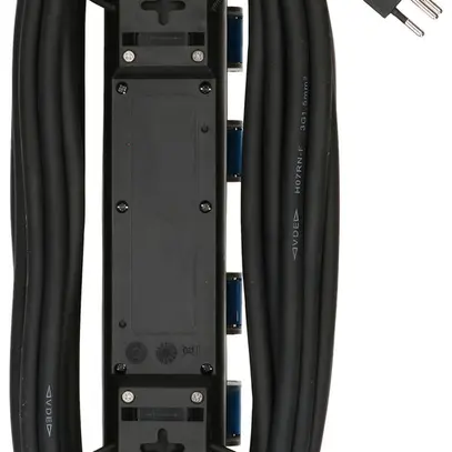 Prise multiple MAX HAURI Construct Line 10m 4×T13 IP55 90° schwarz 