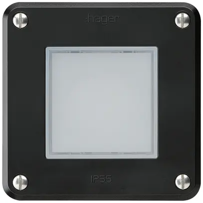 Lampada LED INC robusto C IP55 nero LED rosso/verde 