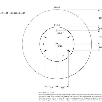 Plafoniera LED SLV MEDO 90 CORONA CL DALI 78W 10225lm 3000/4000K Ø900mm bianco 