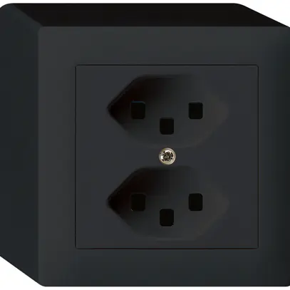 Presa AP kallysto 2×T23 nero con morsetti ad innesto 