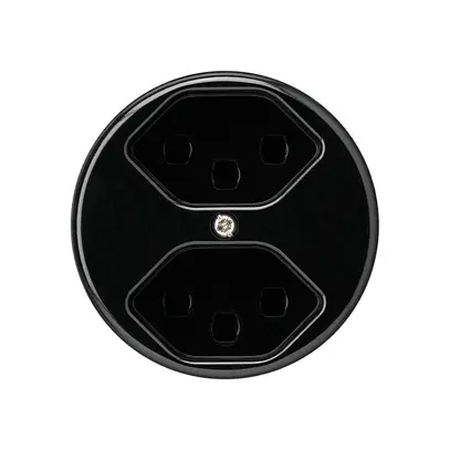 Inserto per presa basico 2×tipo 23 nero con morsetti innesto 