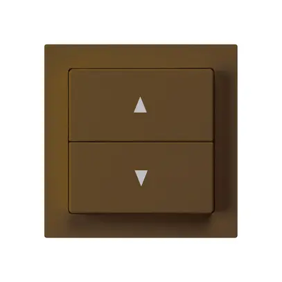 Poussoir pour stores kallysto brun avec 2 touches bornes enfichables 