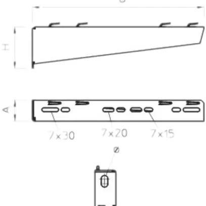 Braccio per muro/palo Bettermann MWAG 12 11 FS per canale a griglia 110mm 