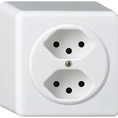 Presa AP basico 2×tipo 13 bianco h=54mm 