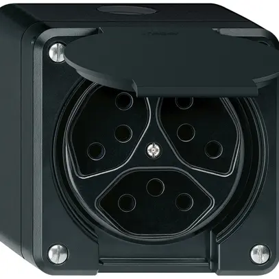 Presa AP robusto 3×tipo 13/1 nero 