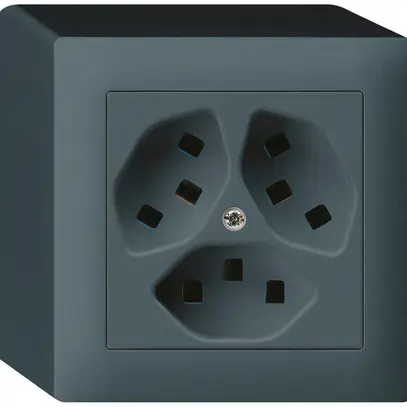 AP-Steckdose Hager kallysto 3×T23 Q anthrazit 