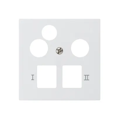 Placca frontale kallysto per R&M HWS bianco 3 fori dati multimedia 