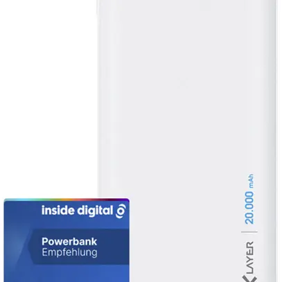 Batterie externe XLayer Micro 20000mAh 2×USB-A ≤2A 145×70×26mm 420g blanc 