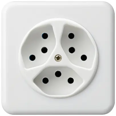 Prise ENC basico 3×type 13 blanc avec sécurité enfants 