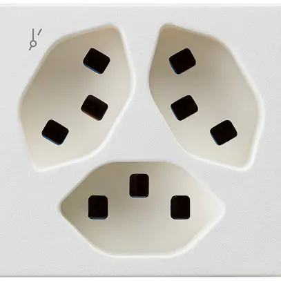 Prise FLF Hager 3×type 23 1×S D blanc 