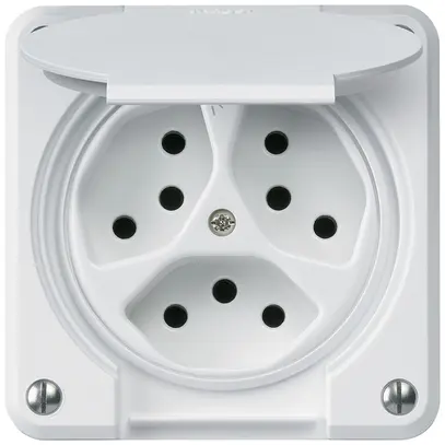 Prise ENC robusto 3×type 13/1 blanc 