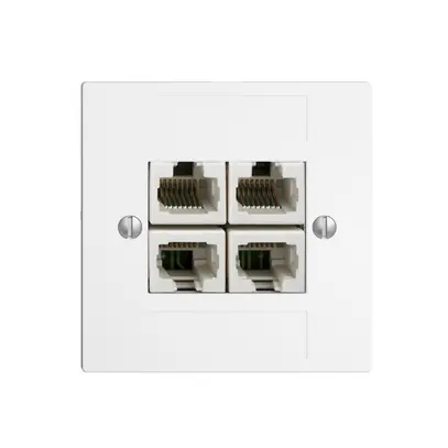 Einsatz zu UP-Anschlussdose 4×RJ45/u 4P getr. EDIZIOdue weiss ITplus 