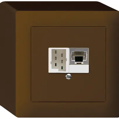 Scatola AP kallysto 1×RJ45s+1×TT83 marrone 