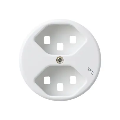 Frontscheibe zu Steckdose Hager basico 2×Typ 23 1×S H weiss 