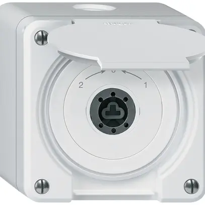 Contact pivotant à clé AP robusto IP55 blanc avec clapet sans cylindre inverseur 