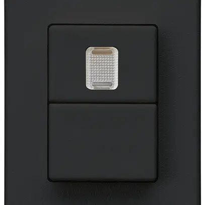 Interrupteur à poussoir double INC Hager FLF 10A/250V 1/1L 1×illuminé noir 