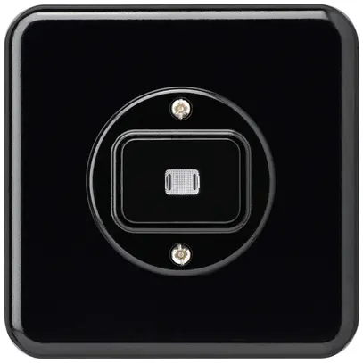 Contact à poussoir lumineux ENC basico C/1L noir 