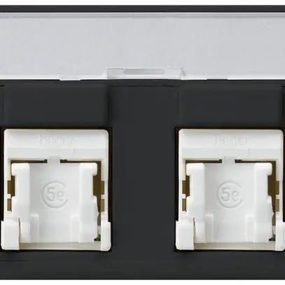 Presa FLF Hager cat.5e 2RJ45/u nero 