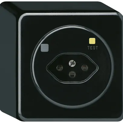 Prise AP basico T13 FI 30mA noir 