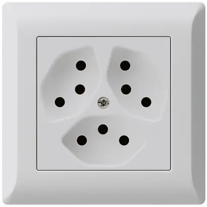 Prise ENC kallysto.line 3×T13 gris clair avec sécurité enfants 