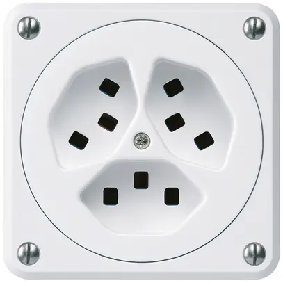 Presa INC Hager robusto, 3×T23, C, bianco 