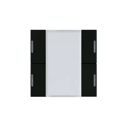Face poussoir Hager basico KNX quadruple LED noir 45×45mm 