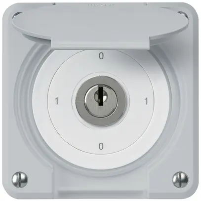 Interruttore a chiave INC robusto IP55 con copertura S0/1P grigio 