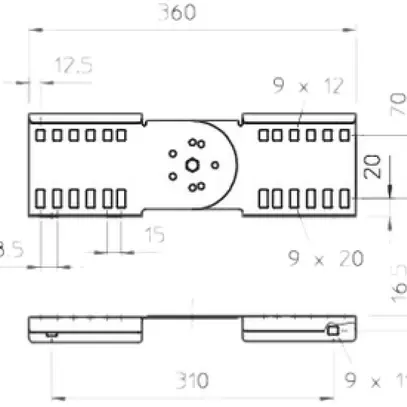 Raccord articulé Bettermann h=110mm pour échelle de câble 