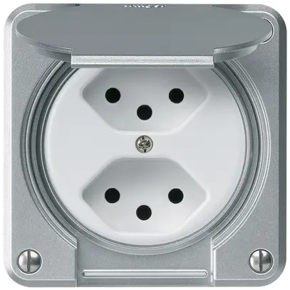 Presa INC robusto 2×tipo 13 alluminio 